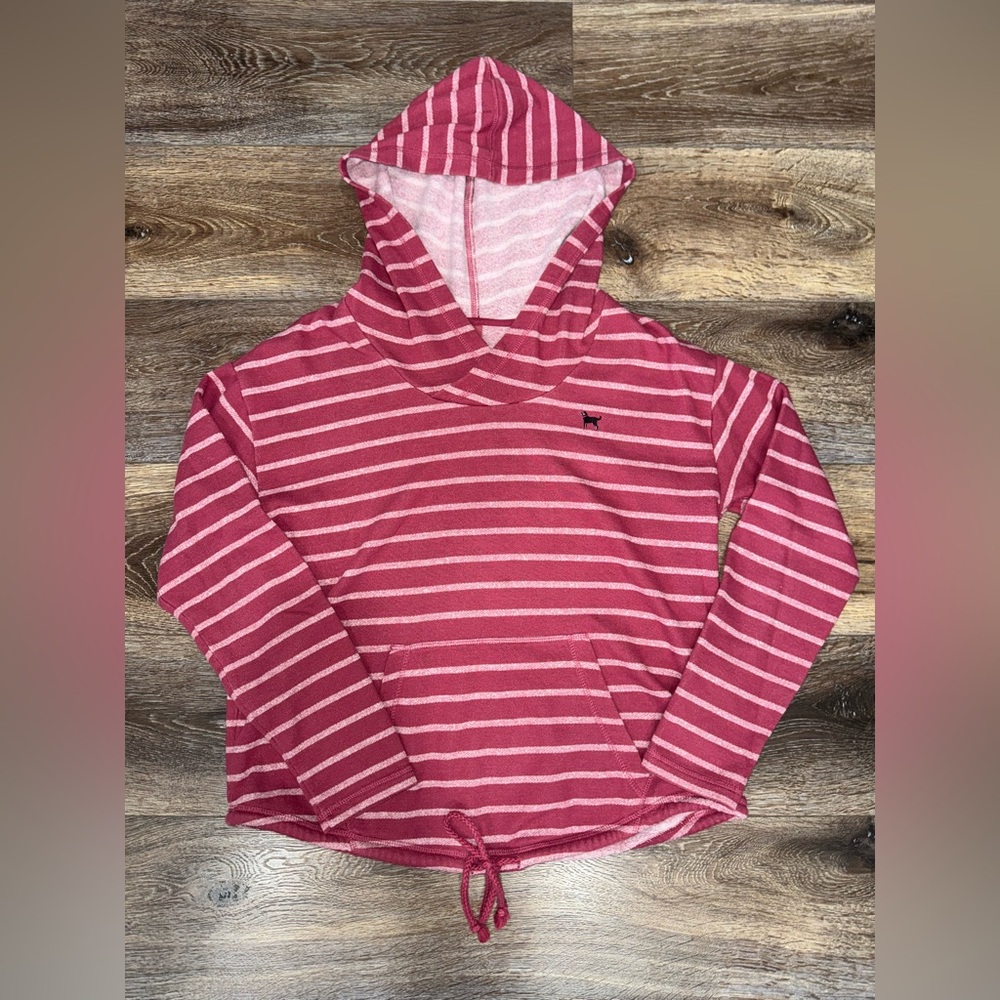 The Black Dog Ladies Classic Stripe Chappy Cowlneck French Terry Pullover Sz L
